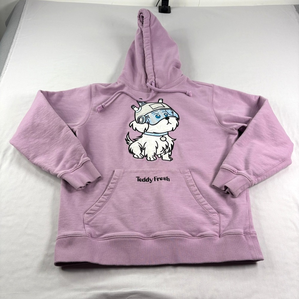 Teddy Fresh Hoodie Mens Small Purple Rick & Morty Snuffles‎ Pullover
